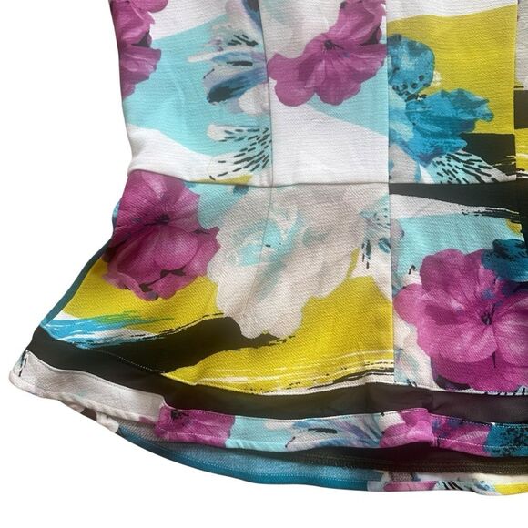 Worthington Floral V-Neck Peplum Blouse Top MT NWT - Picture 10 of 14